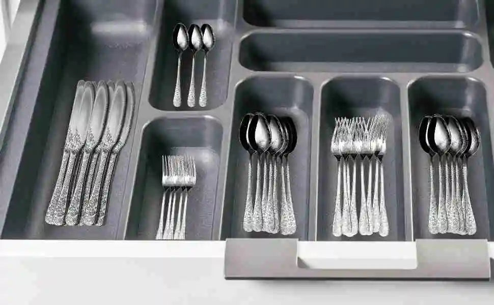 Conjunto de Talheres em Aço Inoxidável Gravado