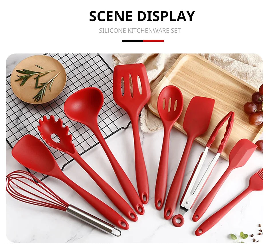 Conjunto de Utensílios de Cozinha em Silicone