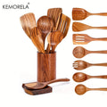 Conjunto de Utensílios de Cozinha em Madeira